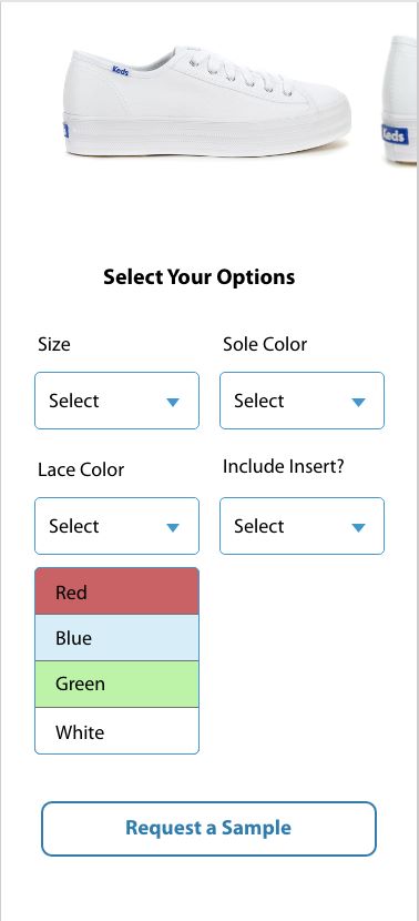 Dropdown to see options